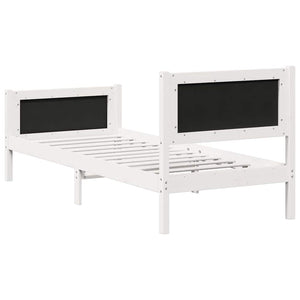 Sängram med huvudgavel Ljusgrå 80 x 200 cm Massiv furu