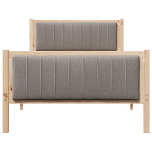 Sängram med huvudgavel Brun och taupe 100 x 200 cm Massiv furu