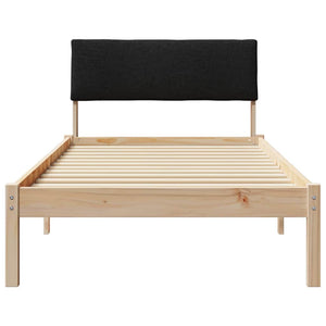 Sängram med huvudgavel Brun och svart 100 x 200 cm Massiv furu