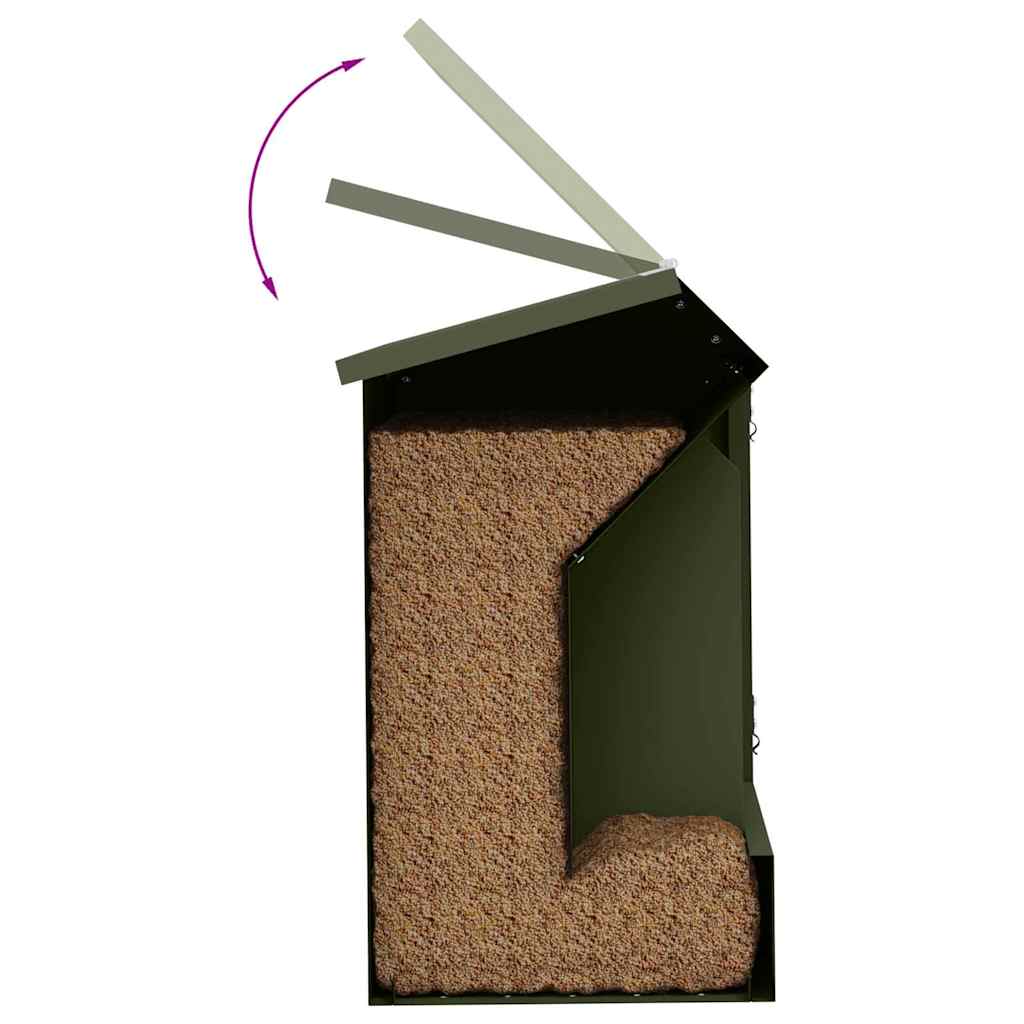 Kaninsmatare Olivgrön 64.5 x 25.5 x 45.5 cm Kallvalsat Stål