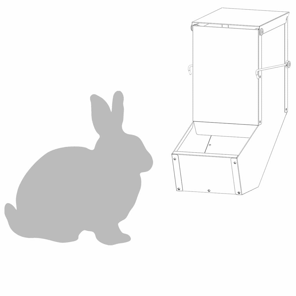 Kaninsmatare Svart 12,5 x 26 x 28,5 cm Kallvalsat Stål