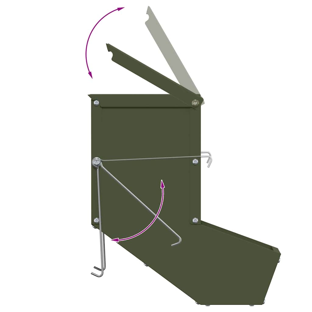 Kaninsmatare Olivgrön 12,5 x 26 x 28,5 cm Kallvalsat Stål