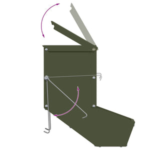 Kaninsmatare Olivgrön 12,5 x 26 x 28,5 cm Kallvalsat Stål