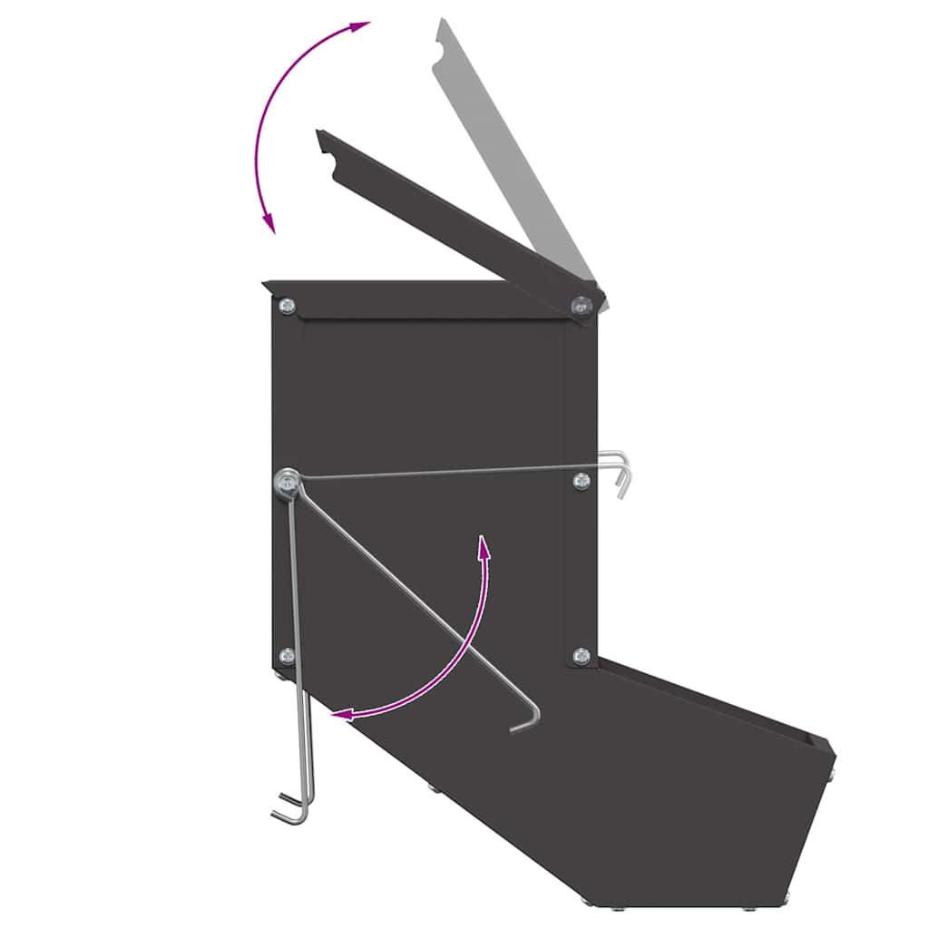 Kaninsmatare Svart 17,5 x 26 x 28,5 cm Kallvalsat Stål