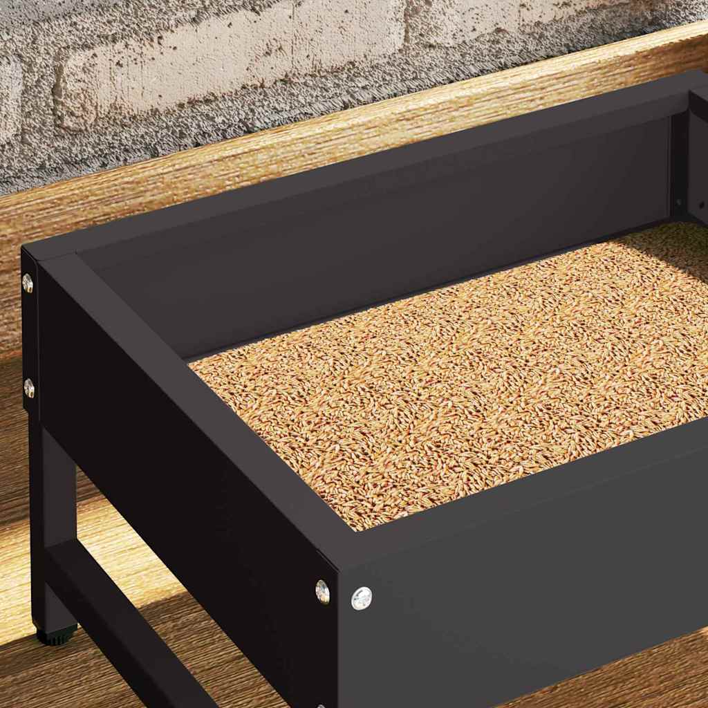 Fågelmatare Svart 80 x 28 x 13.5 cm Kallvalsat Stål