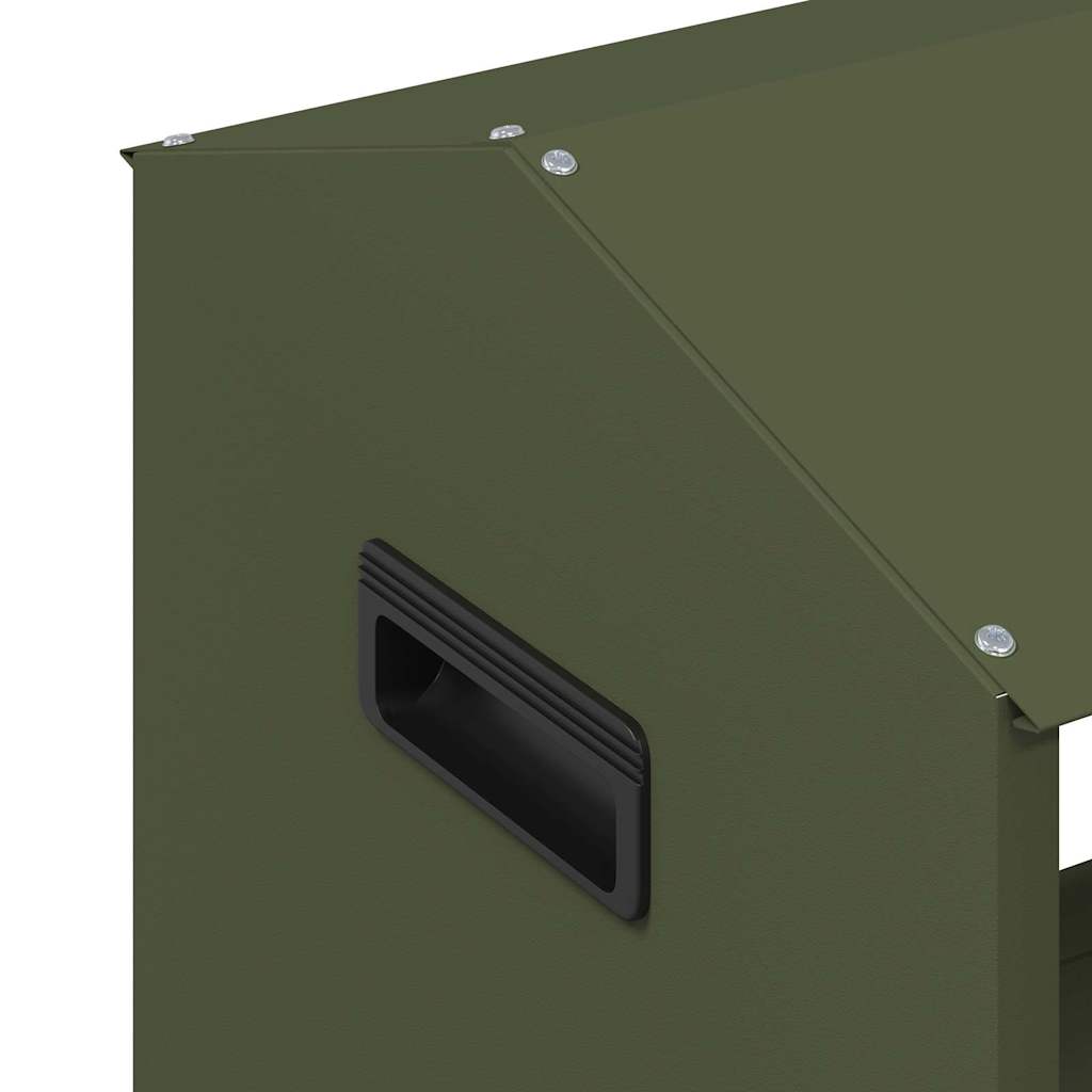 Fodertrog för boskap Olivgrön 79 x 35 x 62 cm Kallvalsat Stål