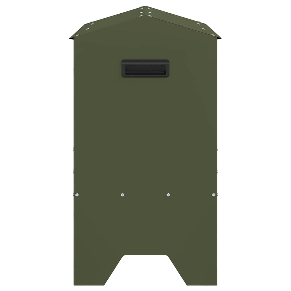 Fodertrog för boskap Olivgrön 79 x 35 x 62 cm Kallvalsat Stål