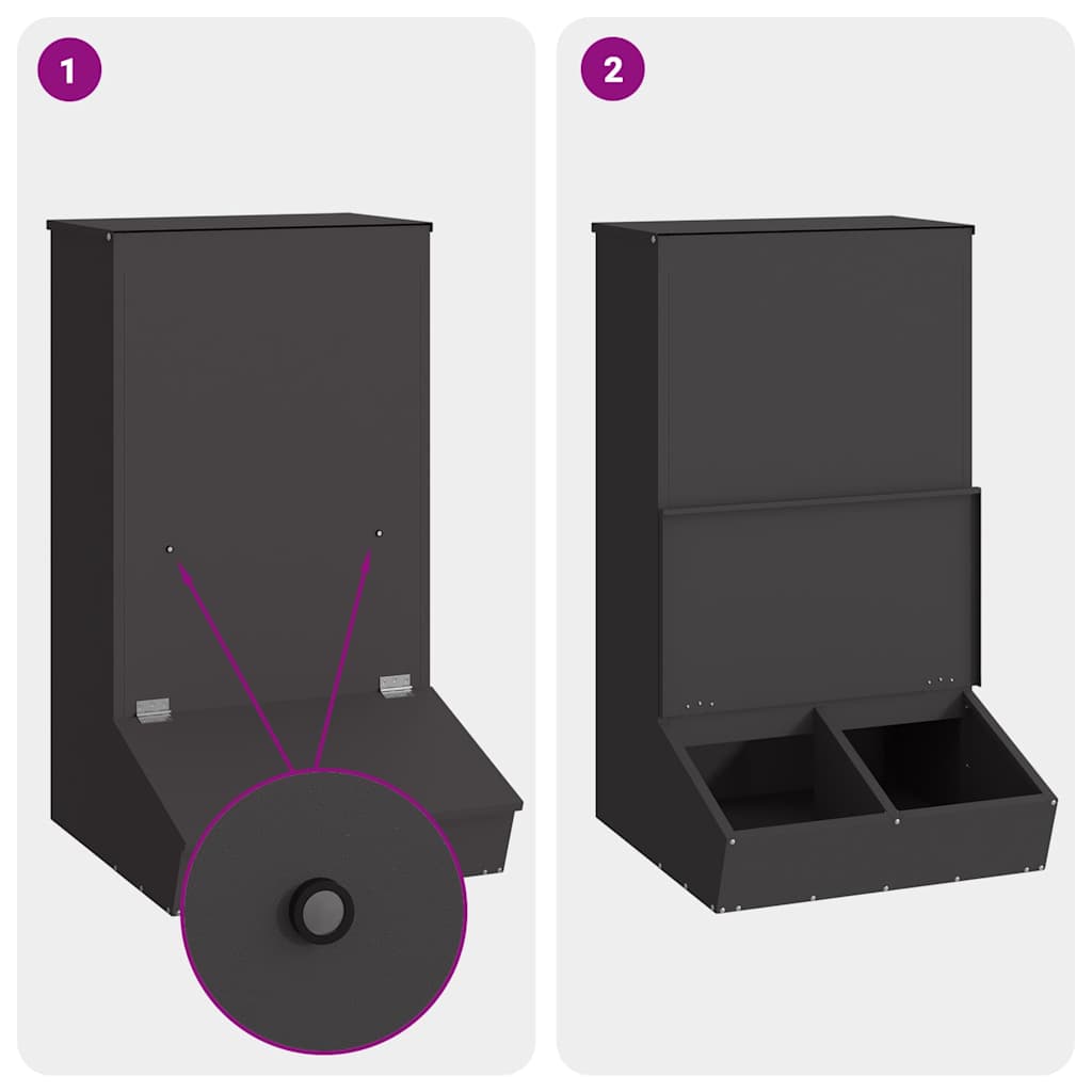 Gris Matare Svart 55 x 51 x 91,5 cm Kallvalsat Stål