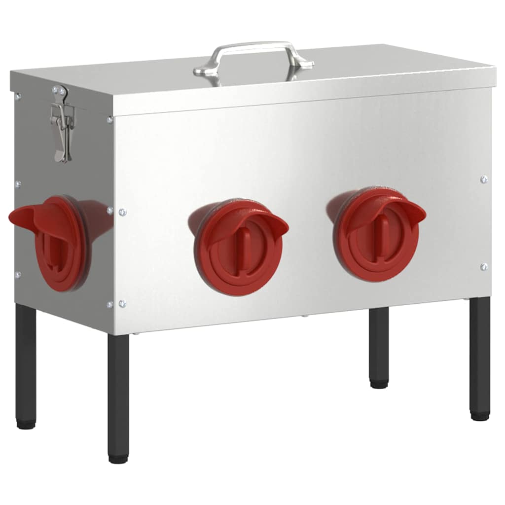 Hönsfodertråg Silver 41,5 x 20,5 x 33 cm Galvaniserat Stål