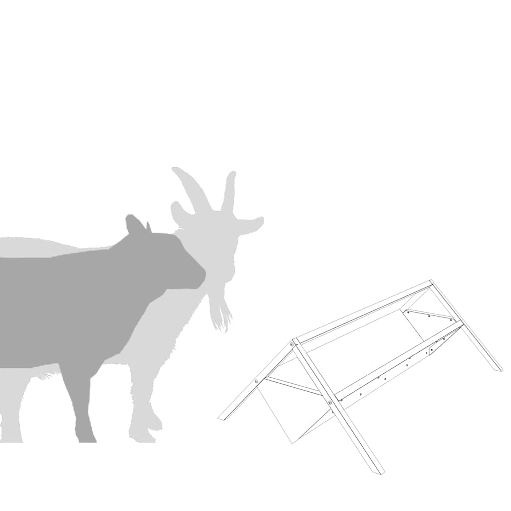 Fodertrog för boskap Olivgrön 111 x 76 x 38 cm Kallvalsat Stål