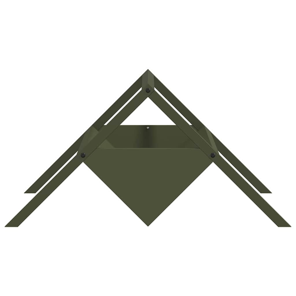 Fodertrog för boskap Olivgrön 111 x 76 x 38 cm Kallvalsat Stål