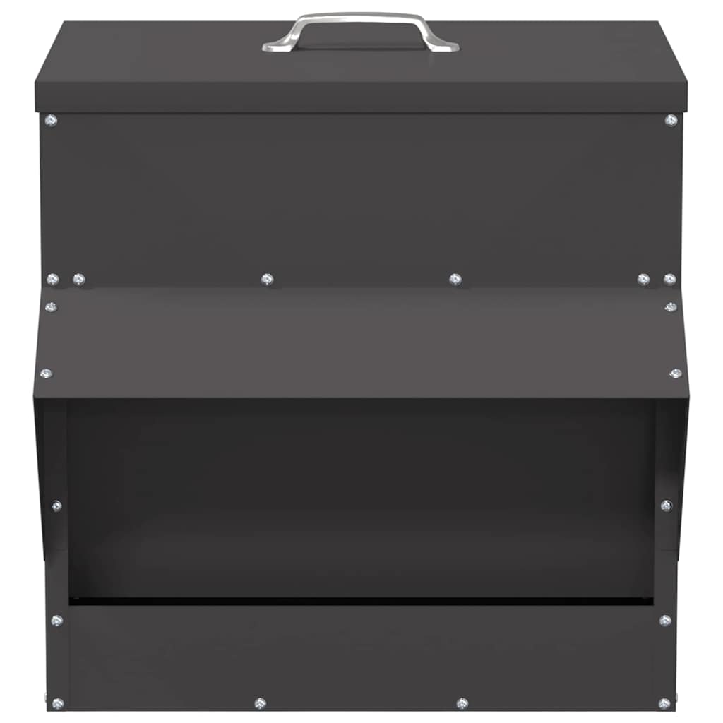 Hönsfodertråg Svart 40,5 x 45 x 41 cm Kallvalsat Stål