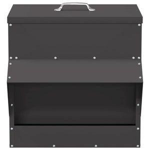 Hönsfodertråg Svart 40,5 x 45 x 41 cm Kallvalsat Stål