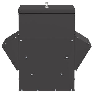 Hönsfodertråg Svart 40,5 x 45 x 41 cm Kallvalsat Stål