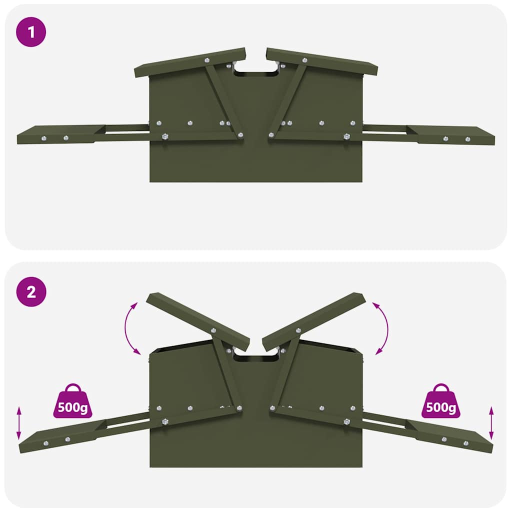 Kyckling Trampmatare Olivgrön 75 x 53 x 20,5 cm Kallvalsat Stål