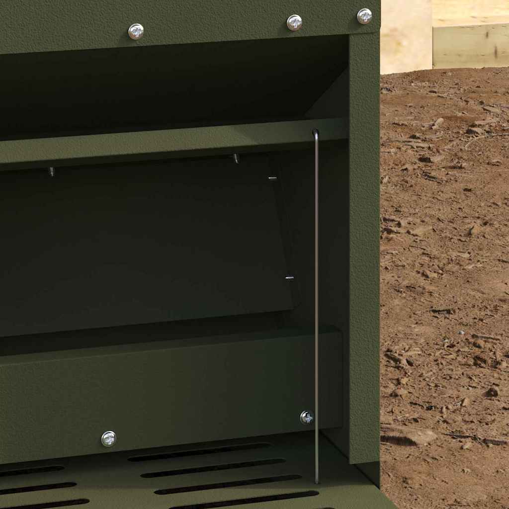 Kyckling Trampmatare Olivgrön 25 x 42 x 40 cm Kallvalsat Stål