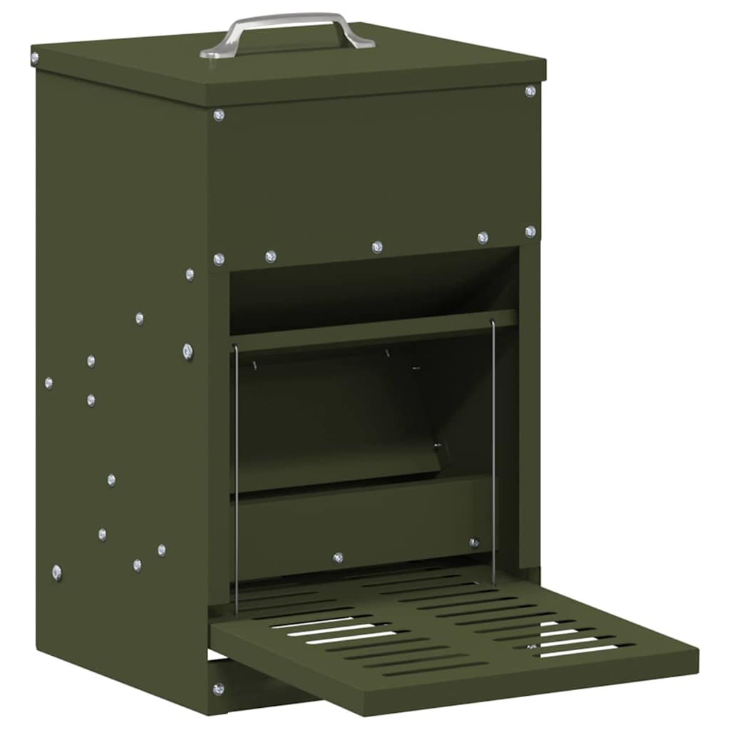 Kyckling Trampmatare Olivgrön 25 x 42 x 40 cm Kallvalsat Stål
