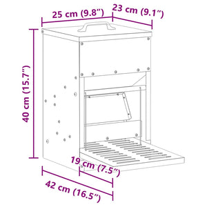 Kyckling Trampmatare Olivgrön 25 x 42 x 40 cm Kallvalsat Stål