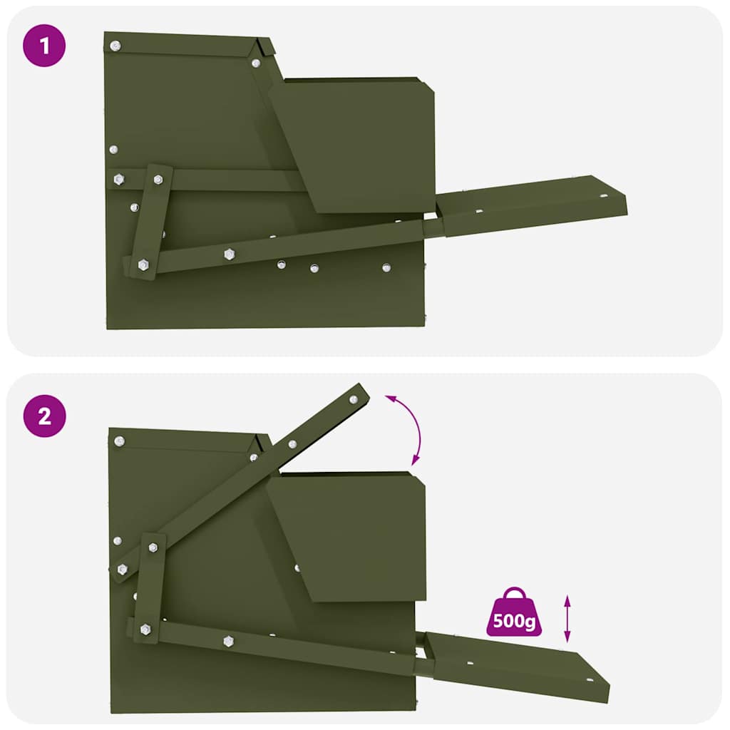 Kyckling Trampmatare Olivgrön 50 x 40 x 29 cm Kallvalsat Stål