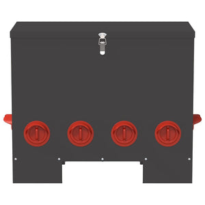 Hönsfodertråg 2 pcs Svart 60,5 x 29 x 51 cm Kallvalsat Stål