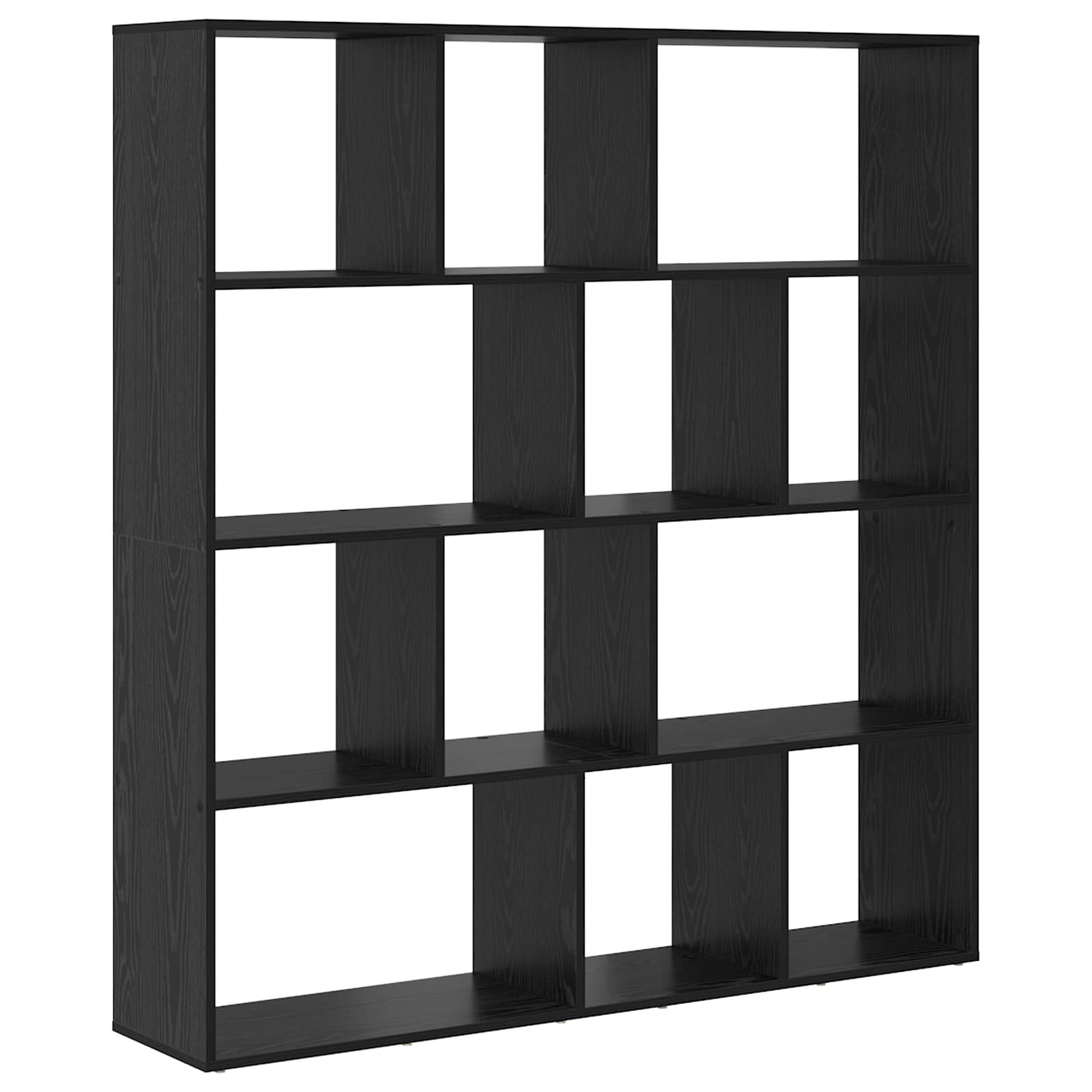 Bokskåp 12 nivåer 132 x 29 x 141,5 cm Konstruerat trä Svart Ek