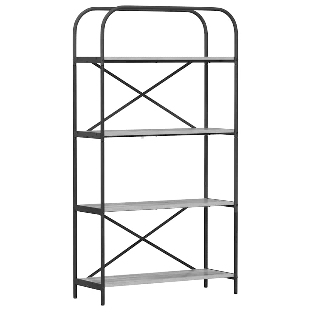 Hyllsystem 4 nivåer 80 x 30 x 146 cm Konstruerat trä Grå Sonoma