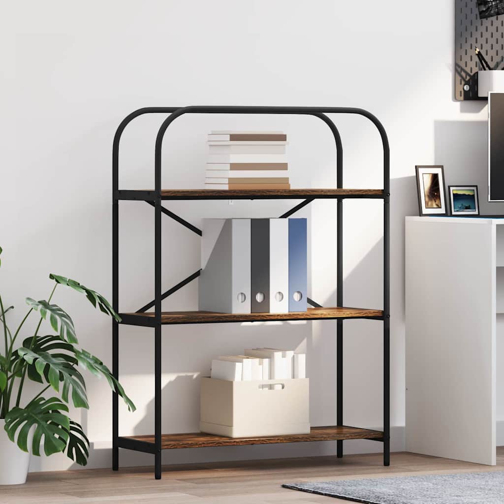 Hyllsystem 3 nivåer 80 x 30 x 109 cm Konstruerat trä Rökt ek