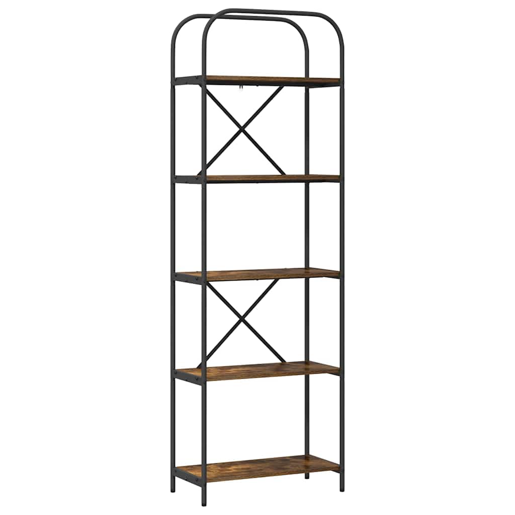 Hyllsystem 5 nivåer 60 x 30 x 183 cm Konstruerat trä Rökt ek