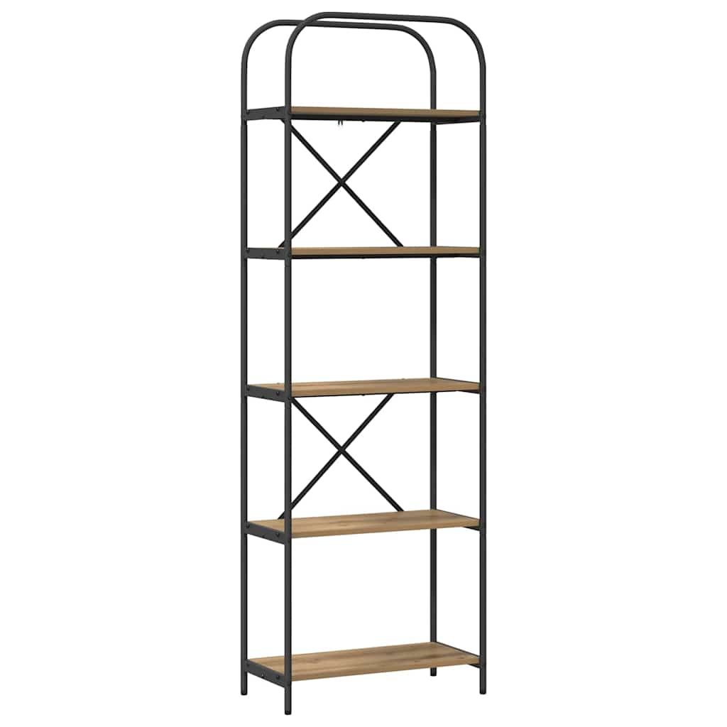 Hyllsystem 5 nivåer 60 x 30 x 183 cm Konstruerat trä Artisan Ek