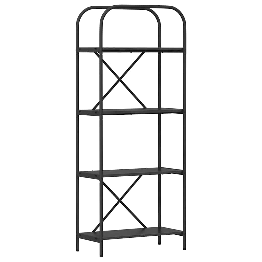 Hyllsystem 4 nivåer 60 x 30 x 146 cm Konstruerat trä Svart Ek