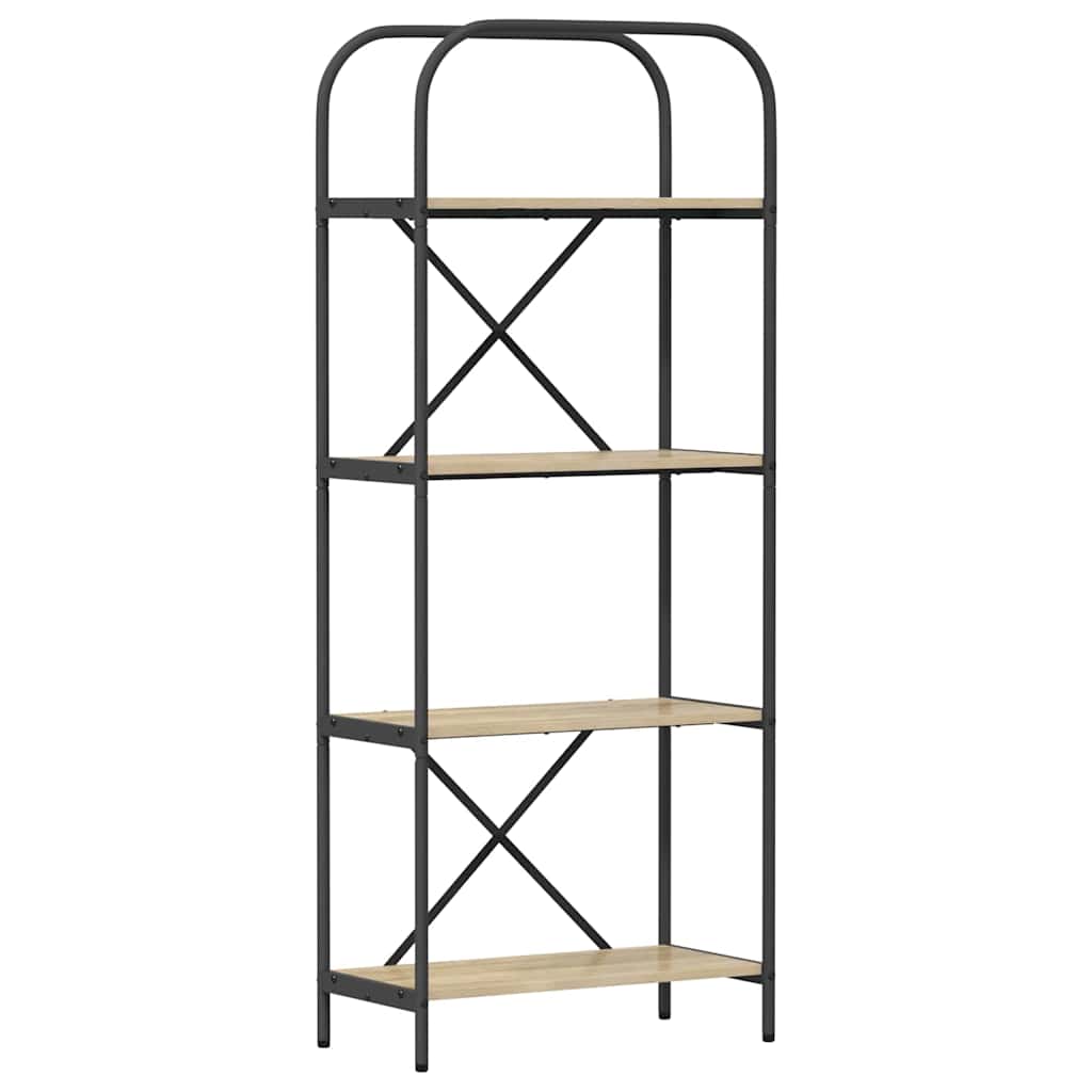 Hyllsystem 4 nivåer 60 x 30 x 146 cm Konstruerat trä Sonoma-ek