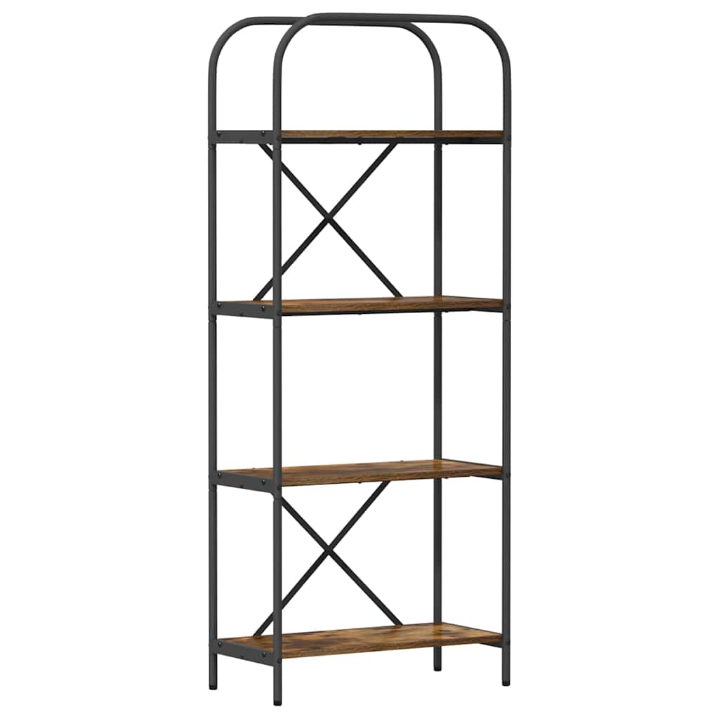 Hyllsystem 4 nivåer 60 x 30 x 146 cm Konstruerat trä Rökt ek