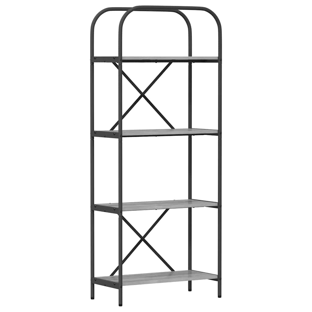 Hyllsystem 4 nivåer 60 x 30 x 146 cm Konstruerat trä Grå Sonoma