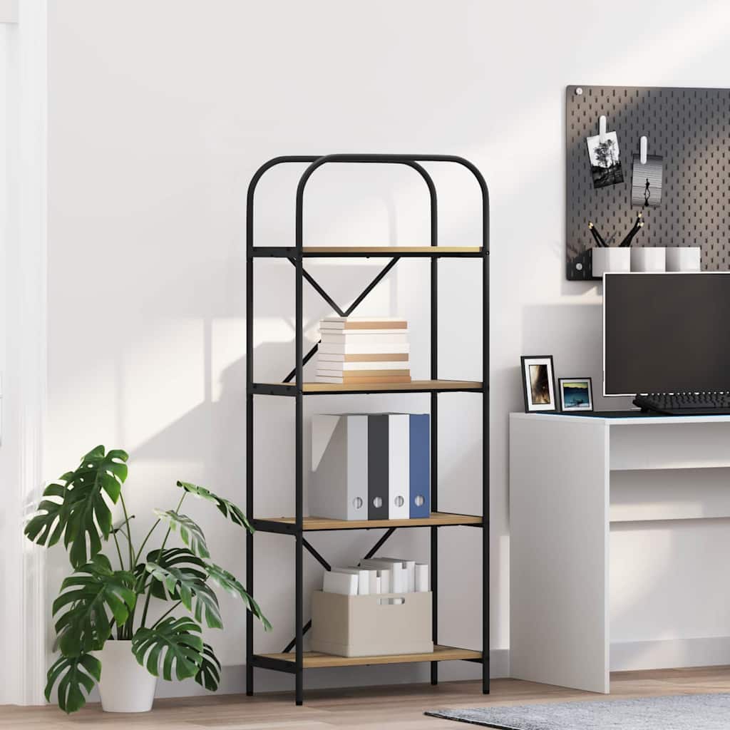 Hyllsystem 4 nivåer 60 x 30 x 146 cm Konstruerat trä Artisan Ek