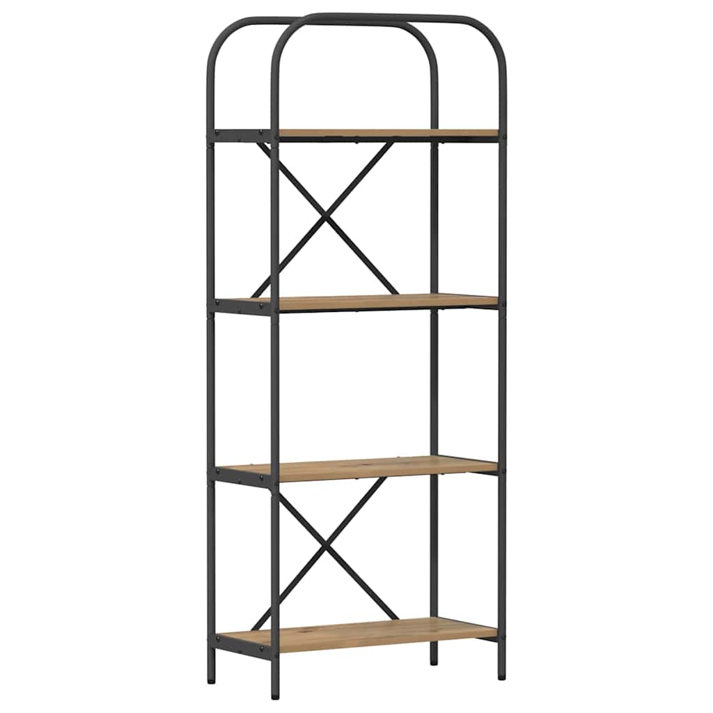 Hyllsystem 4 nivåer 60 x 30 x 146 cm Konstruerat trä Artisan Ek