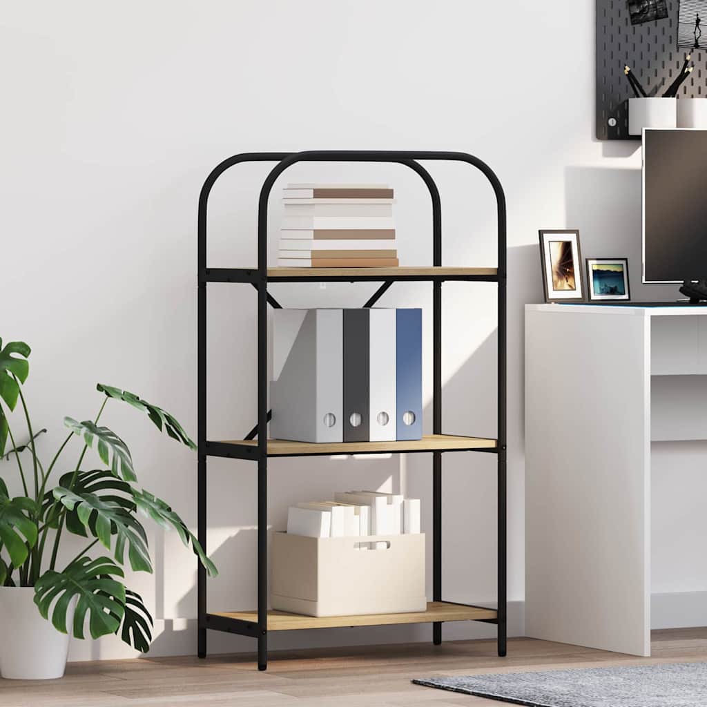 Hyllsystem 3 nivåer 60 x 30 x 109 cm Konstruerat trä Sonoma-ek