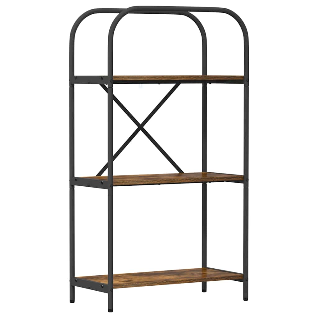 Hyllsystem 3 nivåer 60 x 30 x 109 cm Konstruerat trä Rökt ek