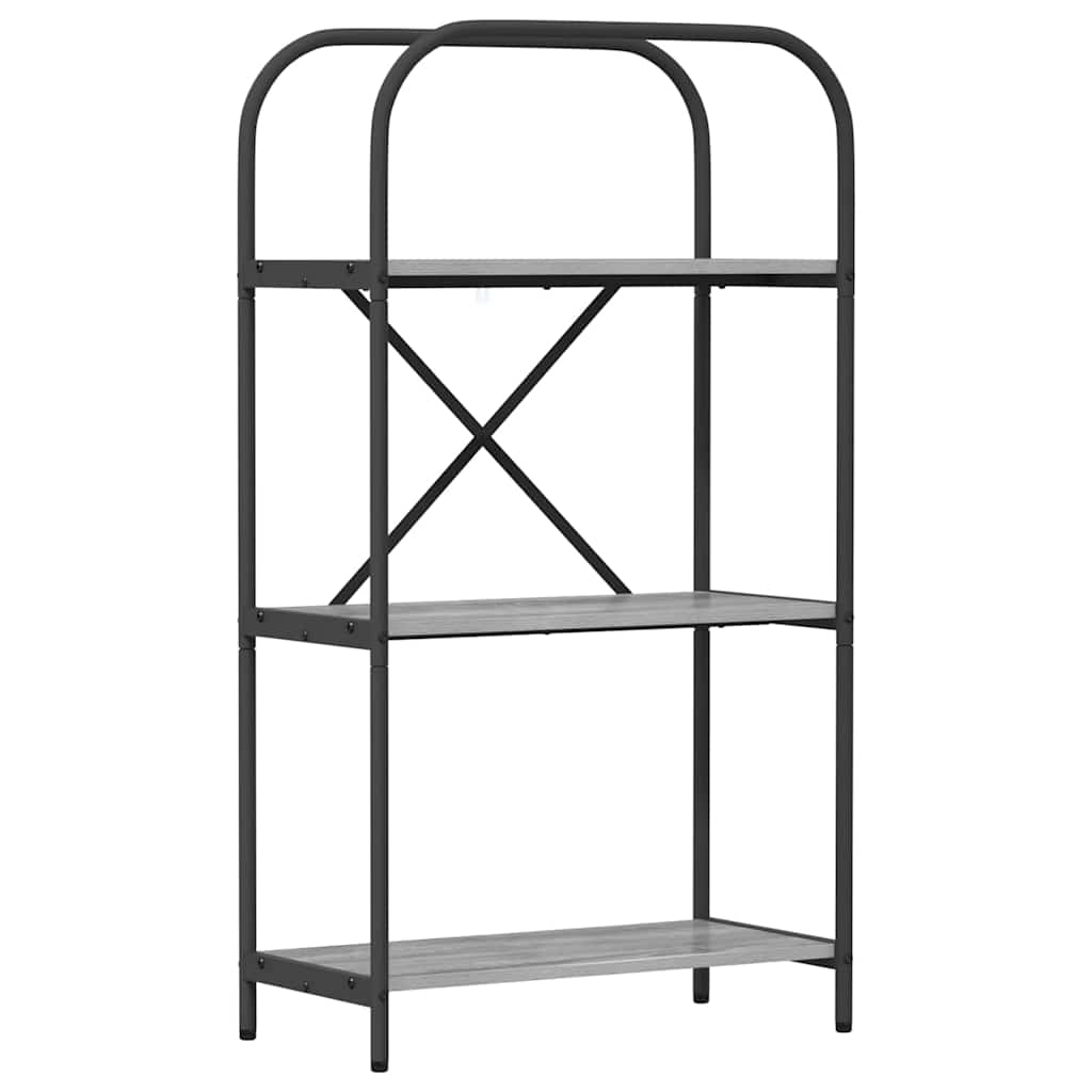 Hyllsystem 3 nivåer 60 x 30 x 109 cm Konstruerat trä Grå Sonoma