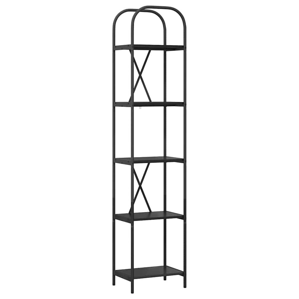 Hyllsystem 5 nivåer 40 x 30 x 183 cm Konstruerat trä Svart Ek
