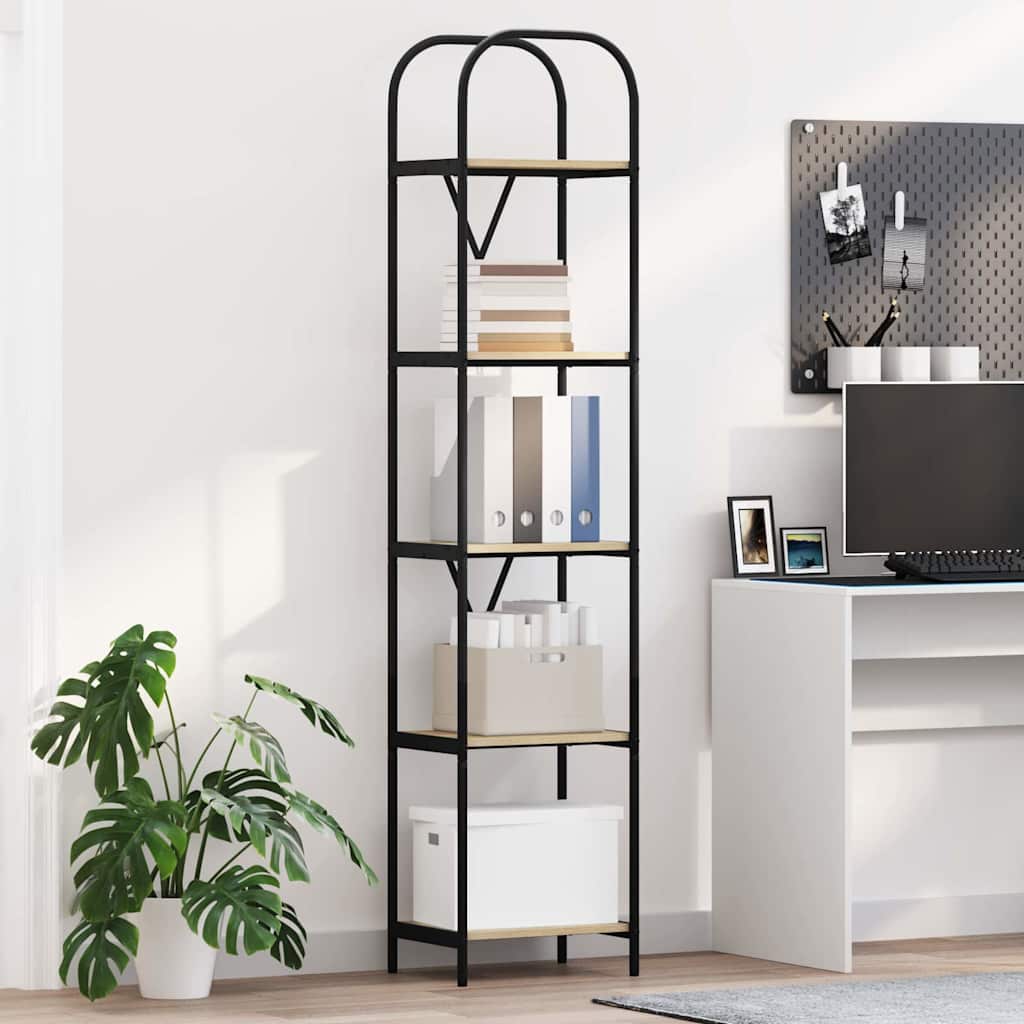 Hyllsystem 5 nivåer 40 x 30 x 183 cm Konstruerat trä Sonoma-ek