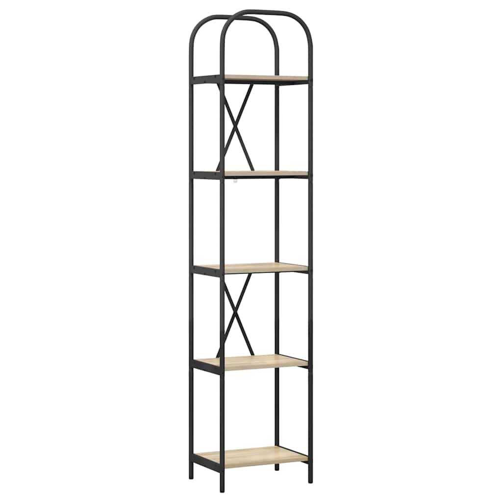 Hyllsystem 5 nivåer 40 x 30 x 183 cm Konstruerat trä Sonoma-ek