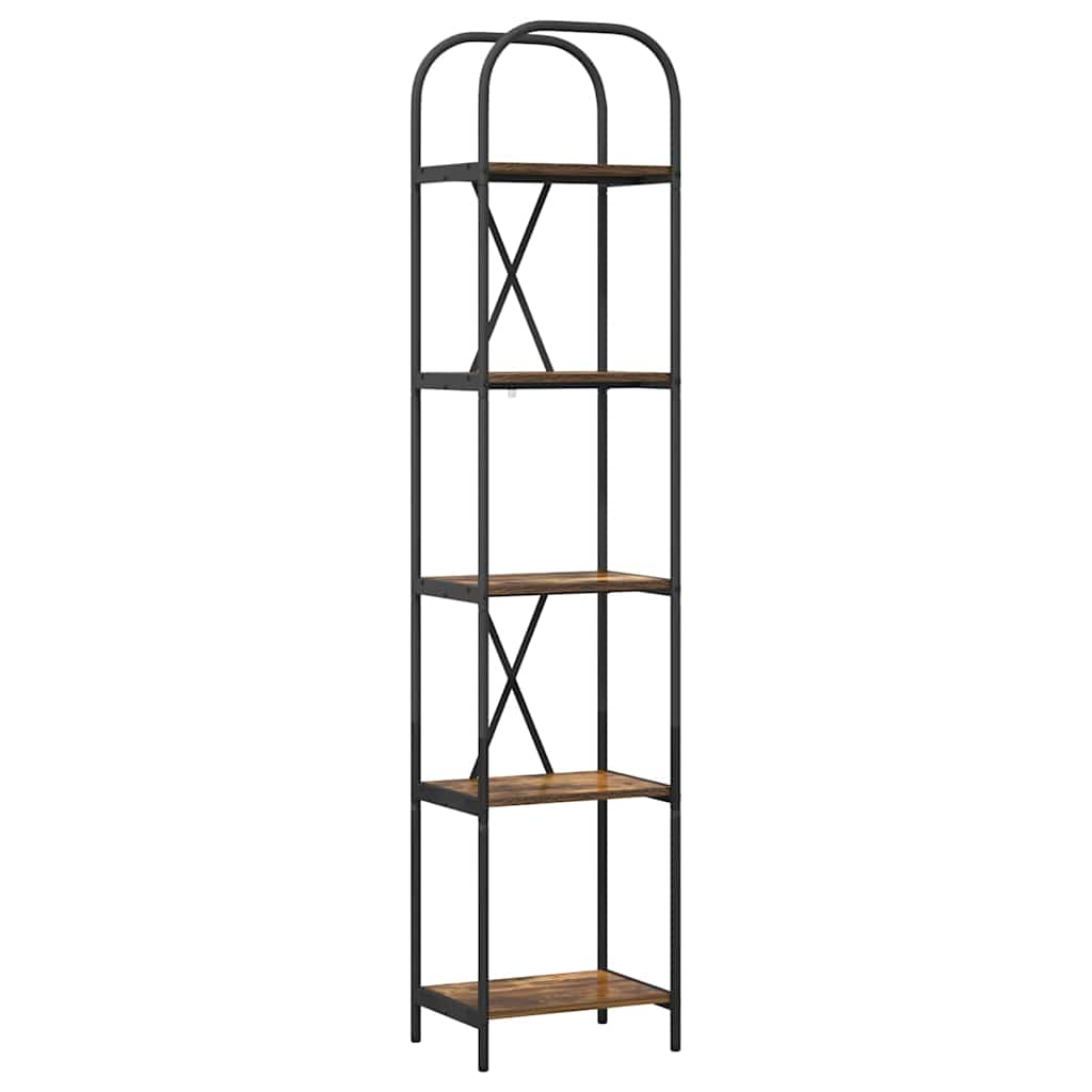 Hyllsystem 5 nivåer 40 x 30 x 183 cm Konstruerat trä Rökt ek