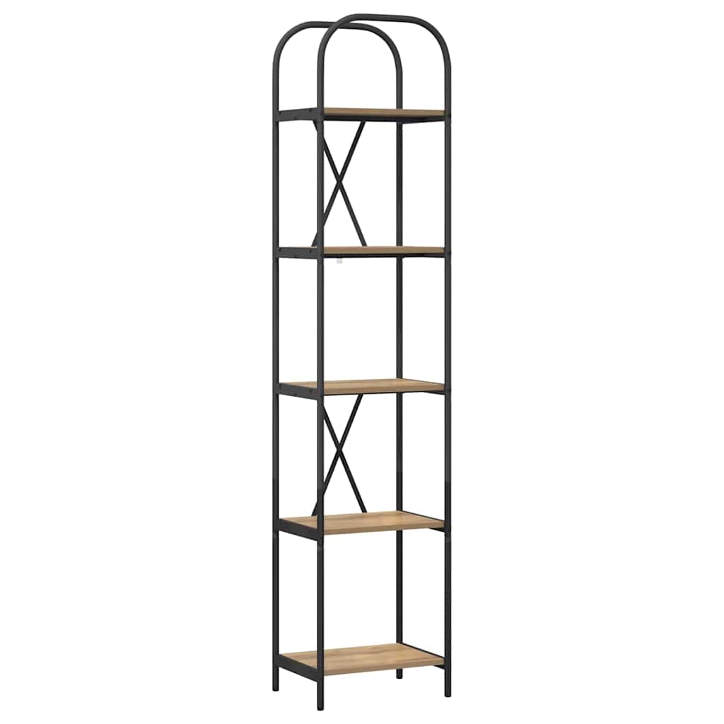 Hyllsystem 5 nivåer 40 x 30 x 183 cm Konstruerat trä Artisan Ek