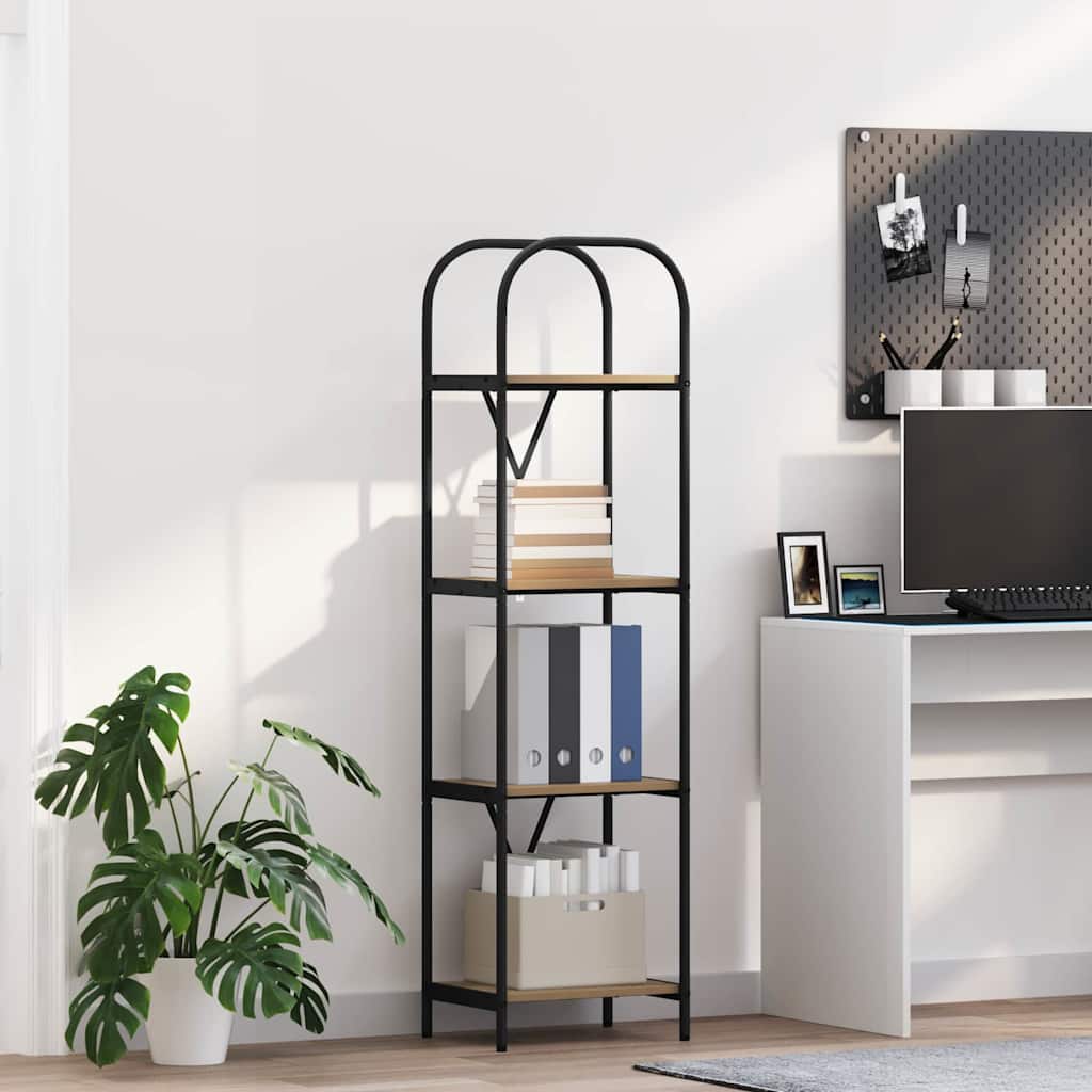 Hyllsystem 4 nivåer 40 x 30 x 146 cm Konstruerat trä Artisan Ek