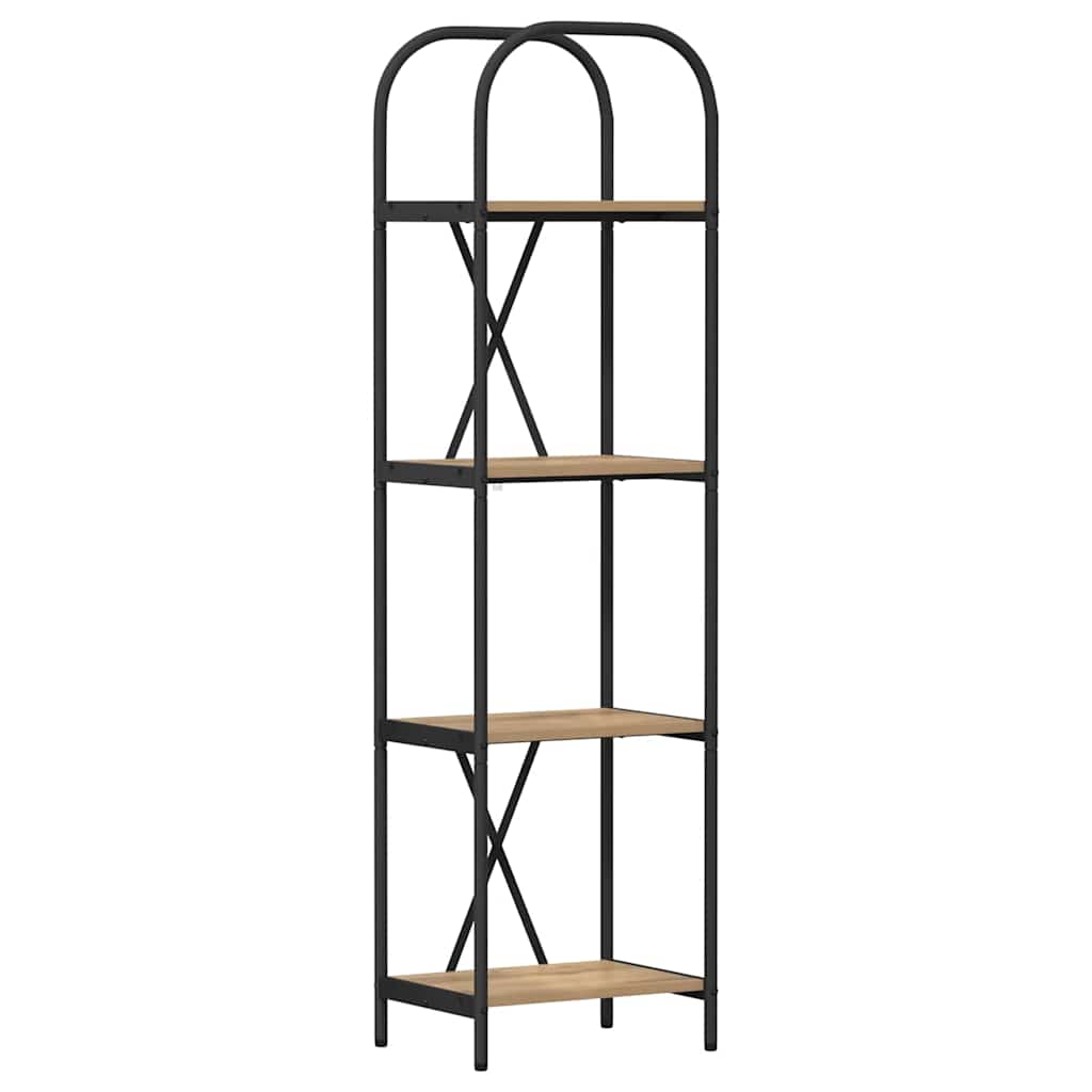 Hyllsystem 4 nivåer 40 x 30 x 146 cm Konstruerat trä Artisan Ek