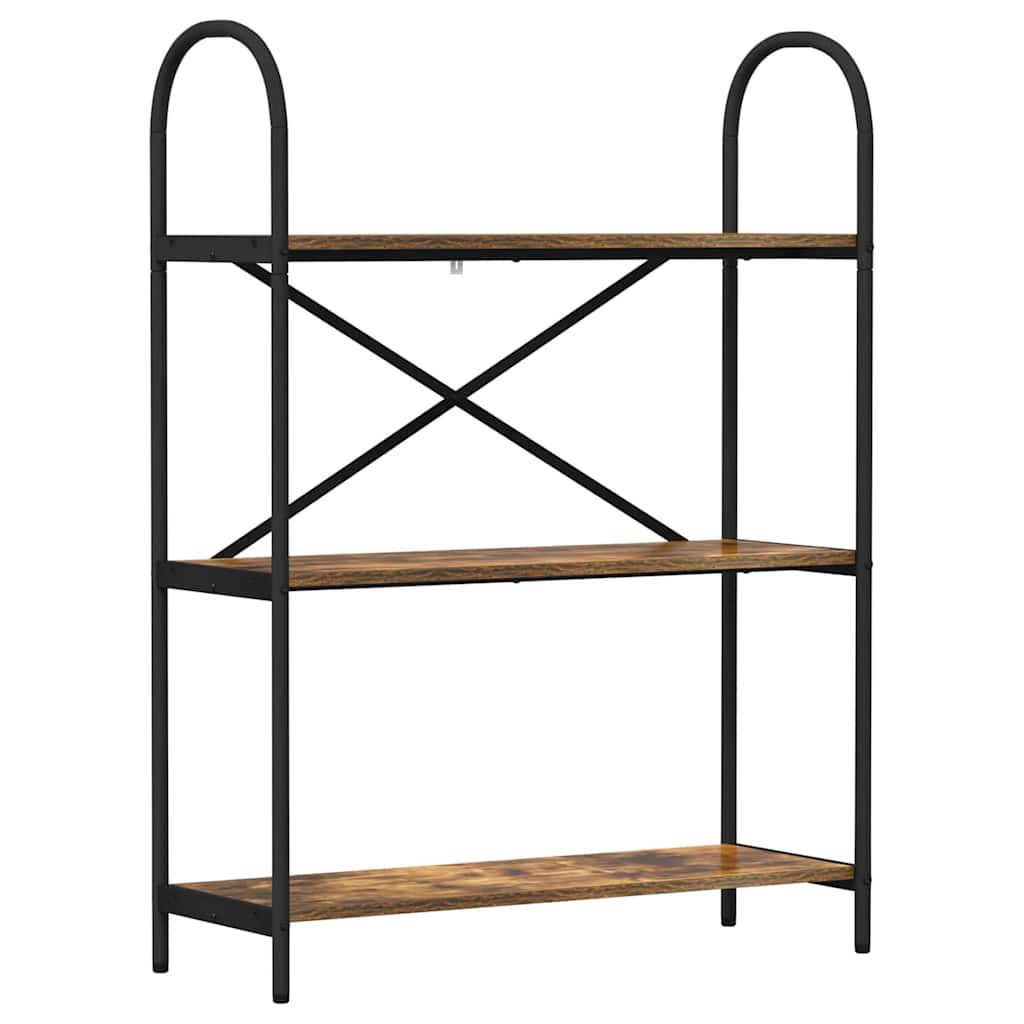 Hyllsystem 3 nivåer 80 x 30 x 109 cm Konstruerat trä Rökt ek