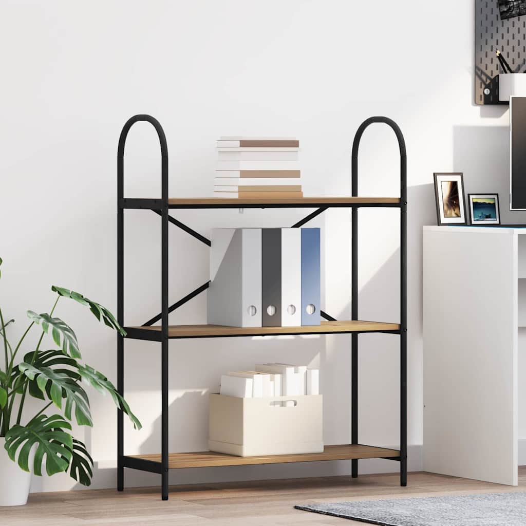 Hyllsystem 3 nivåer 80 x 30 x 109 cm Konstruerat trä Artisan Ek