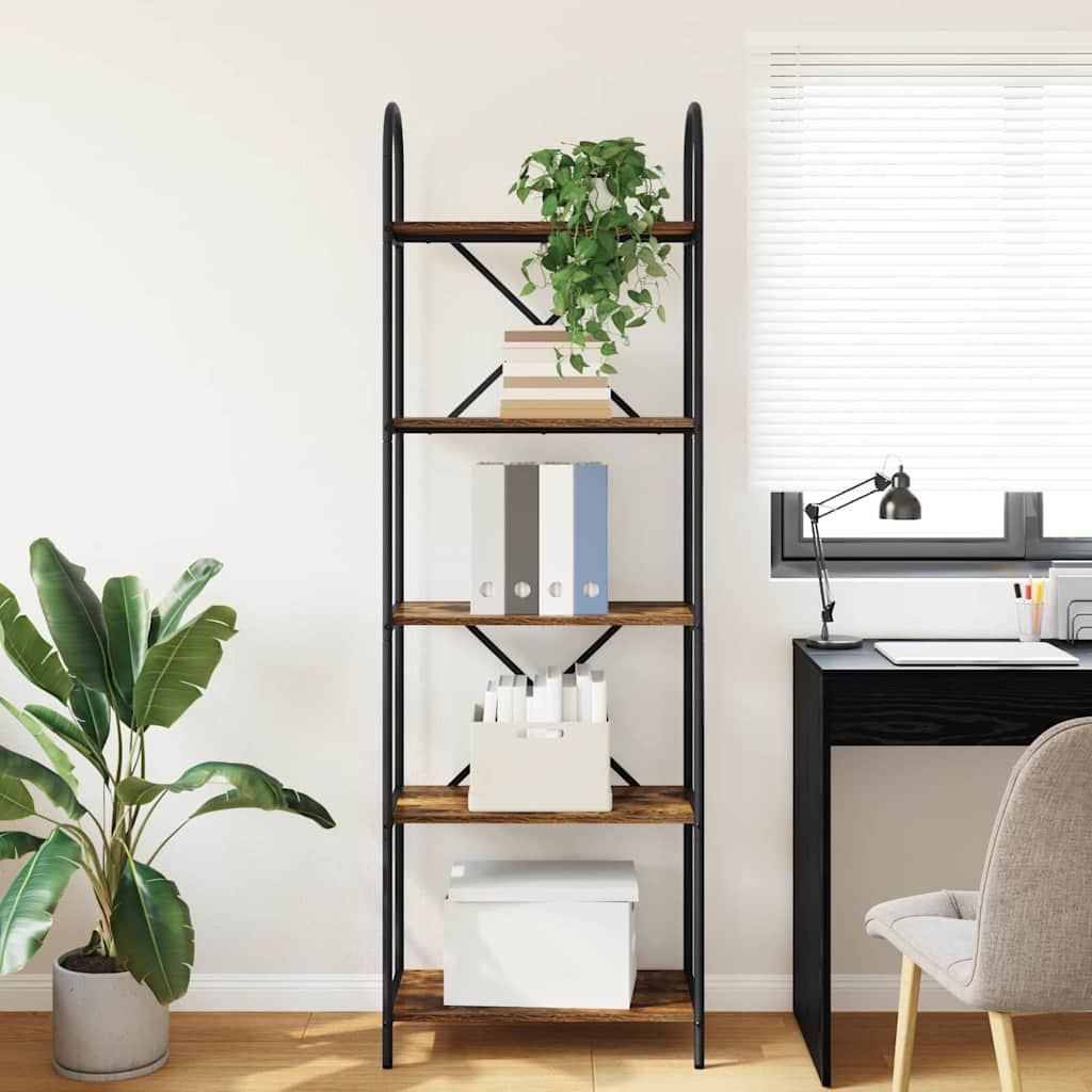 Hyllsystem Rökt ek 60 x 30 x 183 cm Konstruerat trä