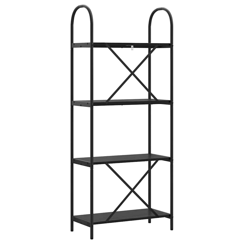 Hyllsystem Svart Ek 60 x 30 x 146 cm Konstruerat trä