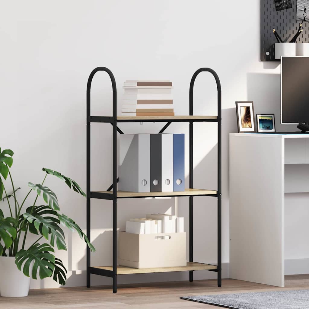 Hyllsystem 3 nivåer 60 x 30 x 109 cm Konstruerat trä Sonoma-ek